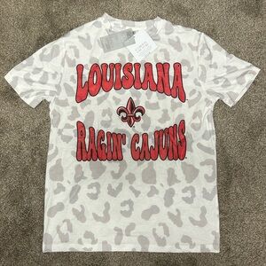 Louisiana Ragin’ Cajuns Gameday Couture Crushing Victory Leopard Print Shirt
